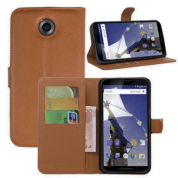 Чохол-книжка Litchie Wallet для Motorola Nexus 6 XT1103 Коричневий