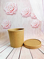 Крафт стакан з кришкою, об'єм 780 мл (висота 11 см діаметр 11 см)