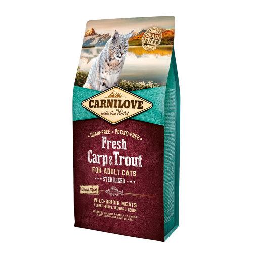 Carnilove Fresh Carp & Trout сухий корм зі свіжою рибою для стерилізованих кішок, 6 кг