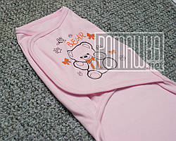 Тепла пелюшка-кокон европеленка зростання до 68 см на липучці для сповивання тканина ФУТЕР бавовна 4876