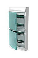 Щит накладний Mistral41W650, 48 модулів, прозорі двері, з кол. колодкою, 292х656х120