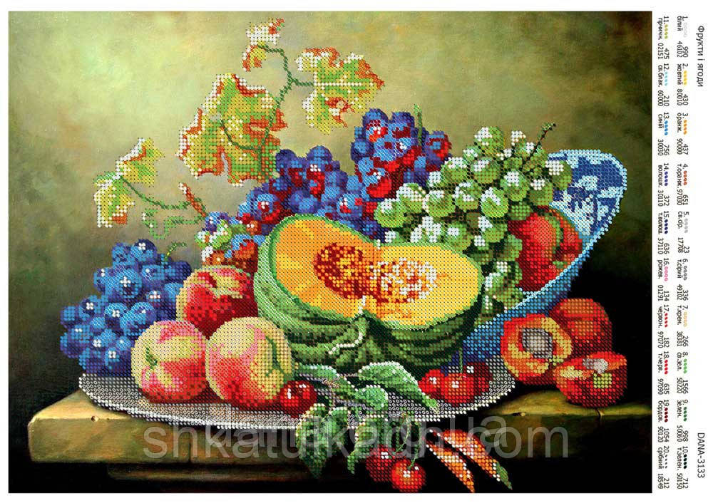 Схема для вишивки бісером Фрукти і ягоди, фото 1