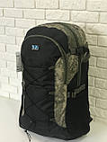 Рюкзак туристичний VA T-09-9 55л, чорний з камуфляжом, фото 2