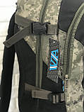 Рюкзак туристичний VA T-09-9 55л, чорний з камуфляжом, фото 4