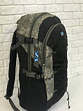 Рюкзак туристичний VA T-09-9 55л, чорний з камуфляжом, фото 5