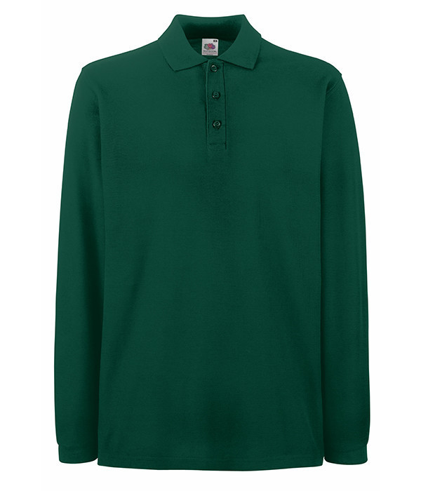 Чоловіча сорочка поло з довгим рукавом XL,Темно-Зелений