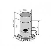 Кухонна острівна витяжка VENTOLUX ISOLA CILINDRO 60 (1200) GL, фото 3