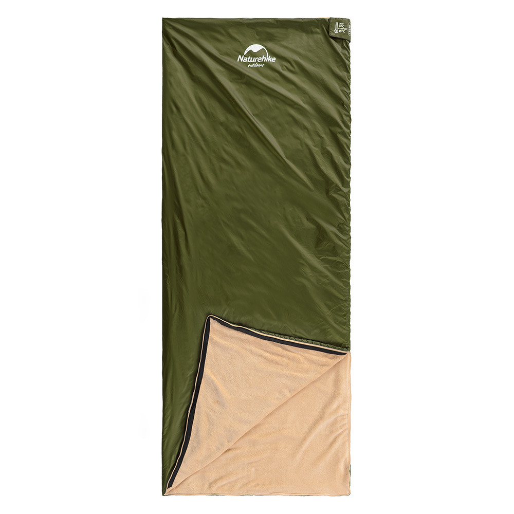 Спальний мішок з оксамитовою підкладкою Naturehike зелений, фото 1