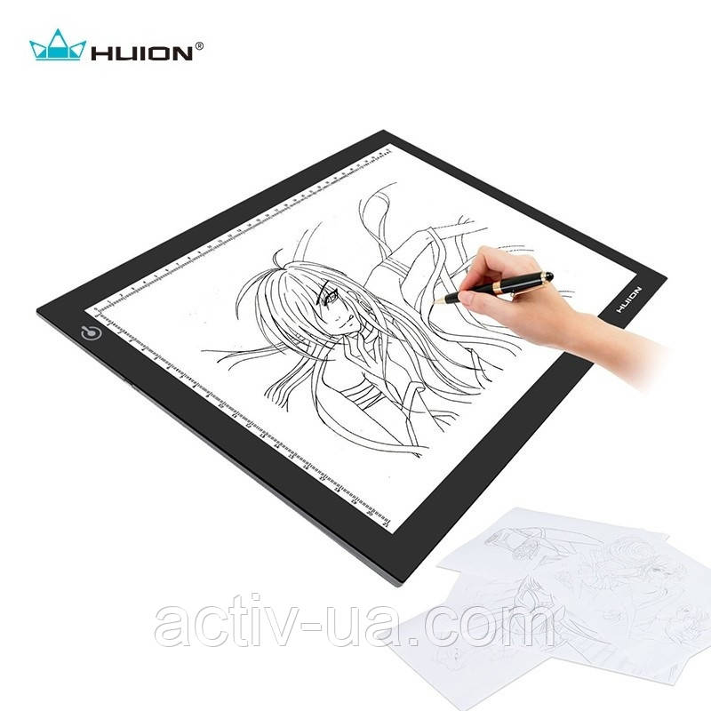 Лайтбокс Huion L4S, робоча область 210*310мм, плавне регулювання яскравості світла, підключення USB/220V