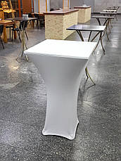 Стрейч Чохол на Стіл 60х60/110 Квадратний Білий з щільної тканини Спандекс, фото 3