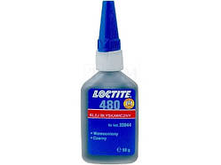 Loctite 480 клей зміцнений, термо/вібростійкий, чорний (армований гумою) 20 г