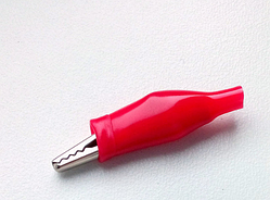 Затискач крокодил 37мм червоний