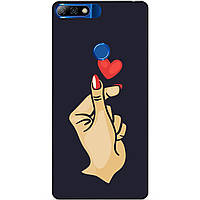 Силіконовий бампер чохол для Huawei Y7 Prime 2018 з малюнком Знак любові