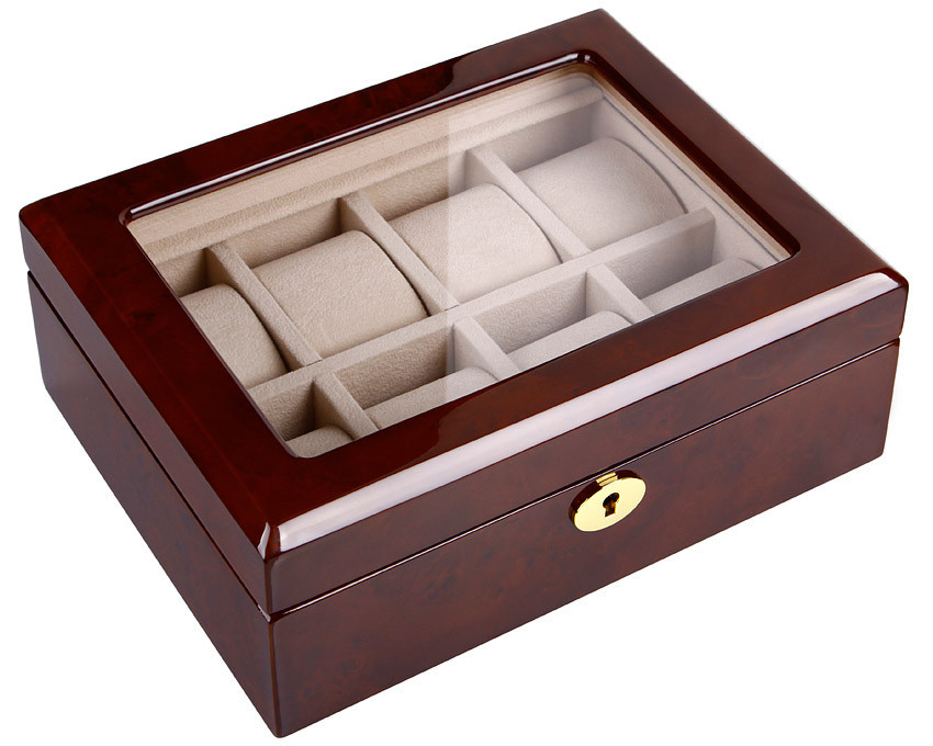 Скринька для зберігання 8 годин дерев'яна Rothenschild RS-804-8DBC