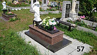 Детский памятник на кладбище из красного гранита