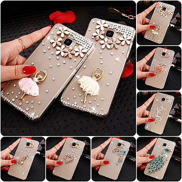 Чохол для iPhone SE 2020 | 2022 зі стразами протиударний прозорий TPU "DIAMOND"