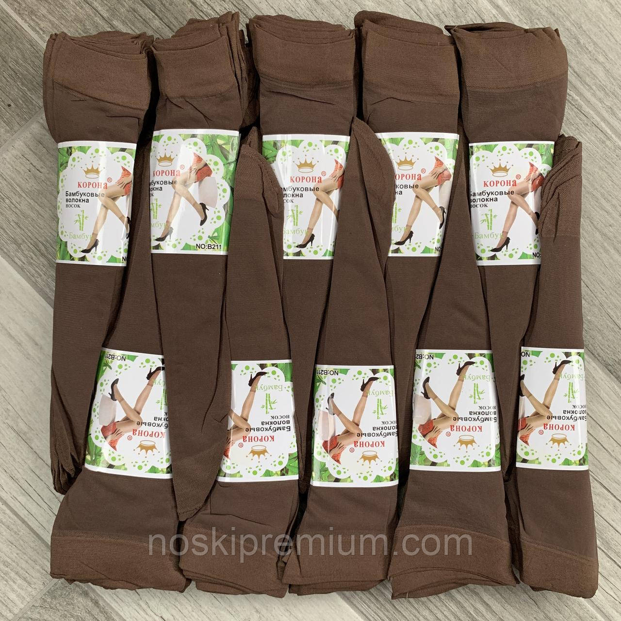 Шкарпетки жіночі капрон рулон, пучок Корона, 23-25 розмір, мокко - шоколад, 02686