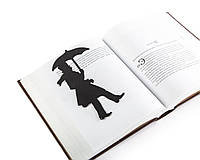 Металлическая закладка для книг Пушкин под дождем (черная)