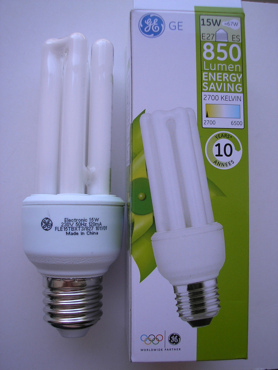 Лампа General Electric FLE15TBX/T3/865/E27 рівна трубка