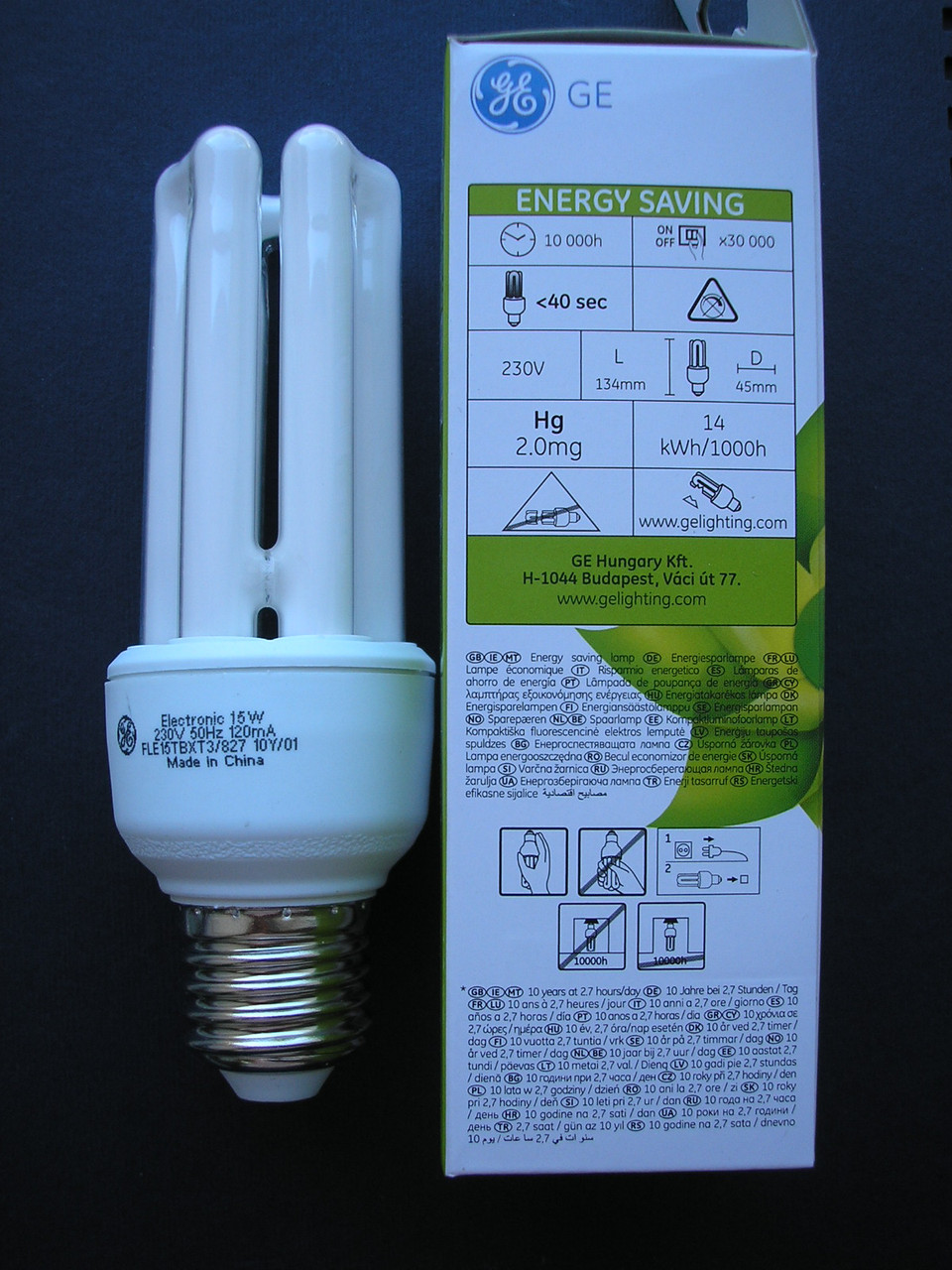 Лампа General Electric FLE15TBX/T3/865/E27 ровная трубка, цена 39 грн ...