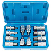 Набір ключів HEX коротких з насадками 1/2" (L=55 мм) -12 предметів SATRA S-SH1212