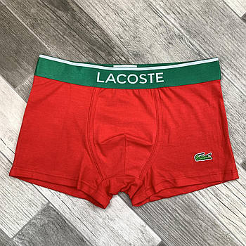 Труси чоловічі боксери бавовна Lacoste, розмір M (46-48), червоні, 03678