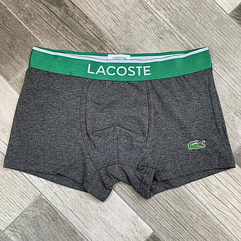 Труси чоловічі боксери бавовна Lacoste, розмір M (46-48), сірі, 03694