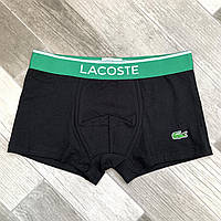 Трусы мужские боксеры хлопок Lacoste, размер L (48-50), чёрные, 03675