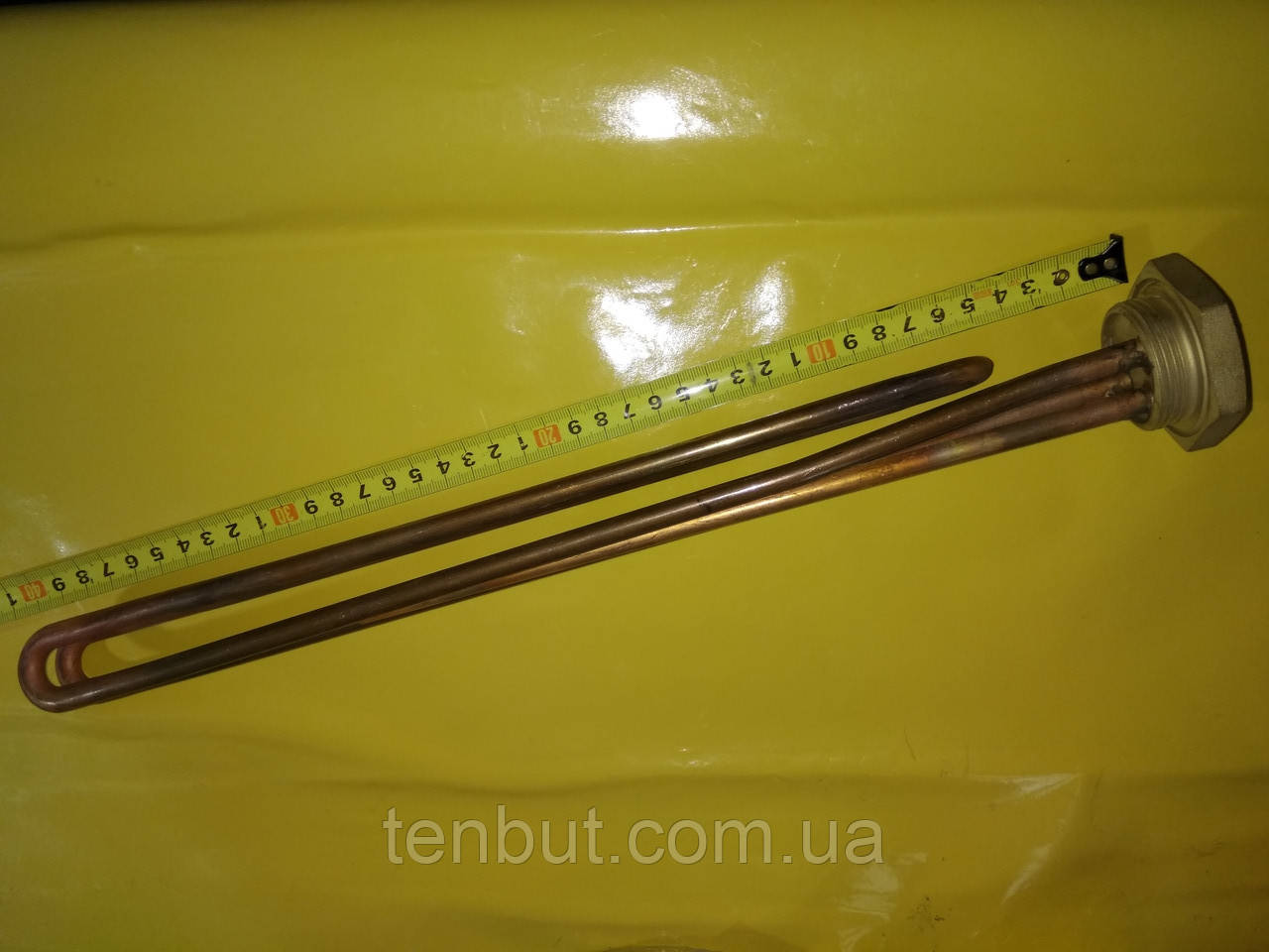 Мідний тен різьбовий 1.1/4" дюйма різьблення 4.0 кВт. 230 В. без місця під магнієвий анод . Виробник Kawai .