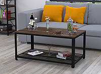 Журнальный столик лофт V-105 Loft Design 105х60х50 см Орех Модена для дома и офиса. Кофейный стол из металла