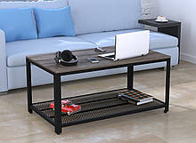 Журнальний столик лофт V-105 Loft Design 105х60х50 см Дуб Палена для дому та офісу. Кавовий стіл із металу