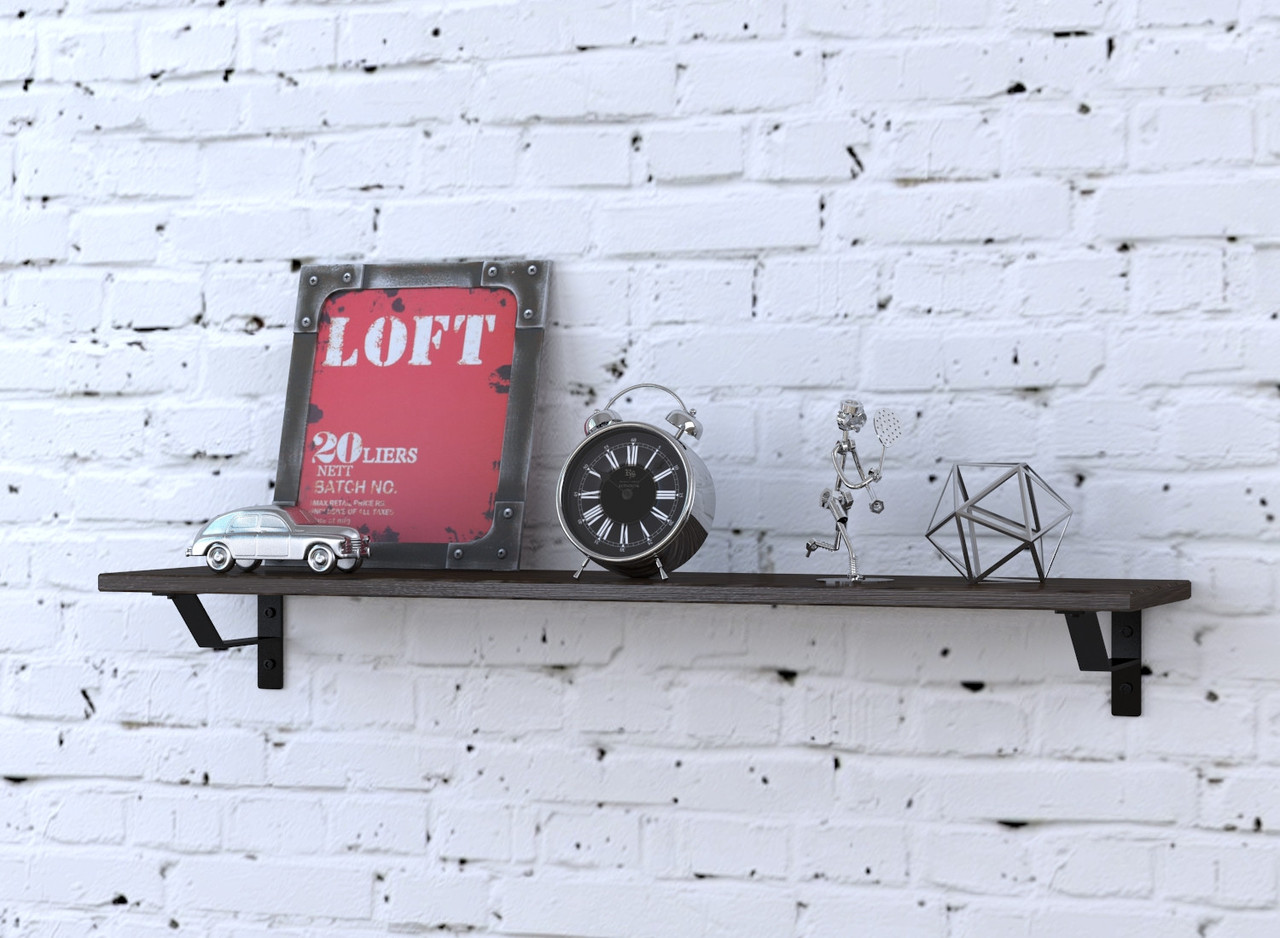 Полиця настінна навісна PL-6-16 Loft Design Венге Луізіана 92 см. Полиці на стіну металеві лофт