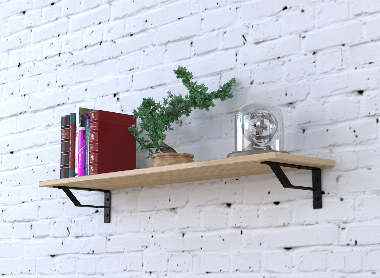 Полиця настінна навісна PL-6-16 Loft Design Дуб Борас 92 см. Полиці на стіну металеві лофт