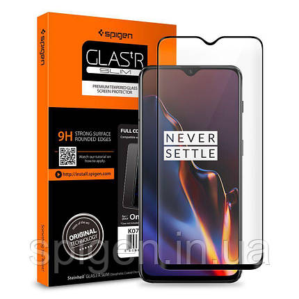 Захисне скло Spigen для OnePlus 6T Full Cover, Black, фото 1