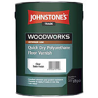 Johnstones Quick Dry Polyurethane Floor Varnish Satin 5 л быстросохнущий лак для пола