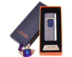 Запальничка USB в подарунковій коробочці Lighter HL-42 Сенсорна кнопка, фото 3
