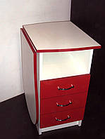Складной маникюрный стол M100K "Эстет компакт " со складывающейся столешницей красный. Столик для маникюра