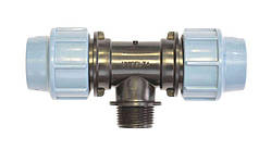 Трійник затискний (стиску) РН 20х1/2"х20 (зовнішня різьба) UNIDELTA