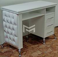 Стол маникюрный белый М132. Столик для мастера маникюра в салон красоты или домой
