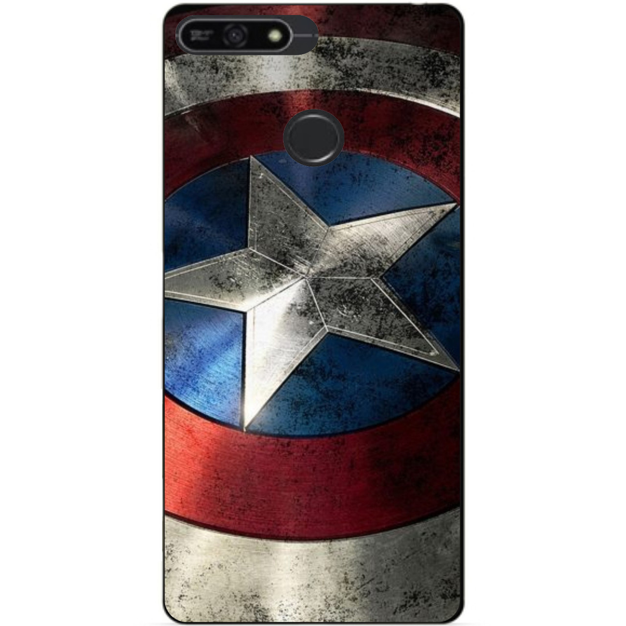 Чохол силіконовий бампер для Huawei Honor 7a Pro з малюнком Капітан Америка