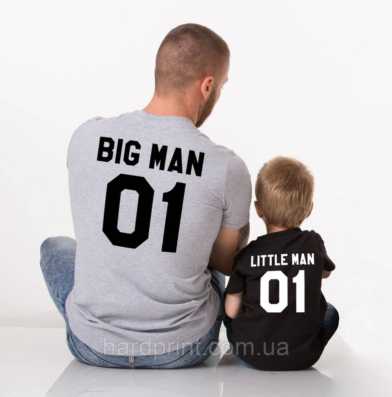Футболки. Family Look. Тато і син. Big man and little man