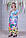 Довга жіноча колоритна атласна туніка кафтан з цифровим 3D принтом №11974, фото 4