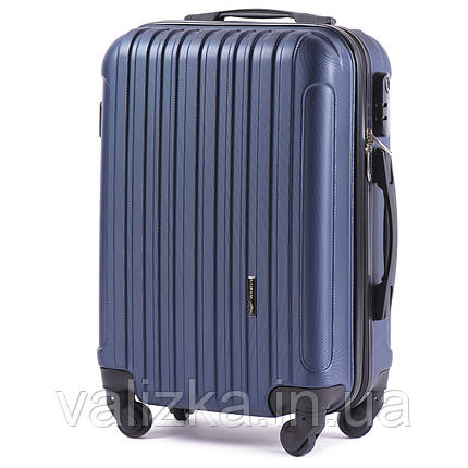 Пластиковий чемодан для ручної поклажі S+ Wings 2011 синій на 4-х колесах, фото 2