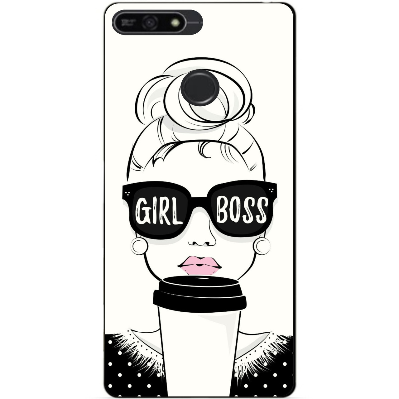 Бампер силіконовий чохол для Huawei Honor 7a Pro з малюнком Girl Boss