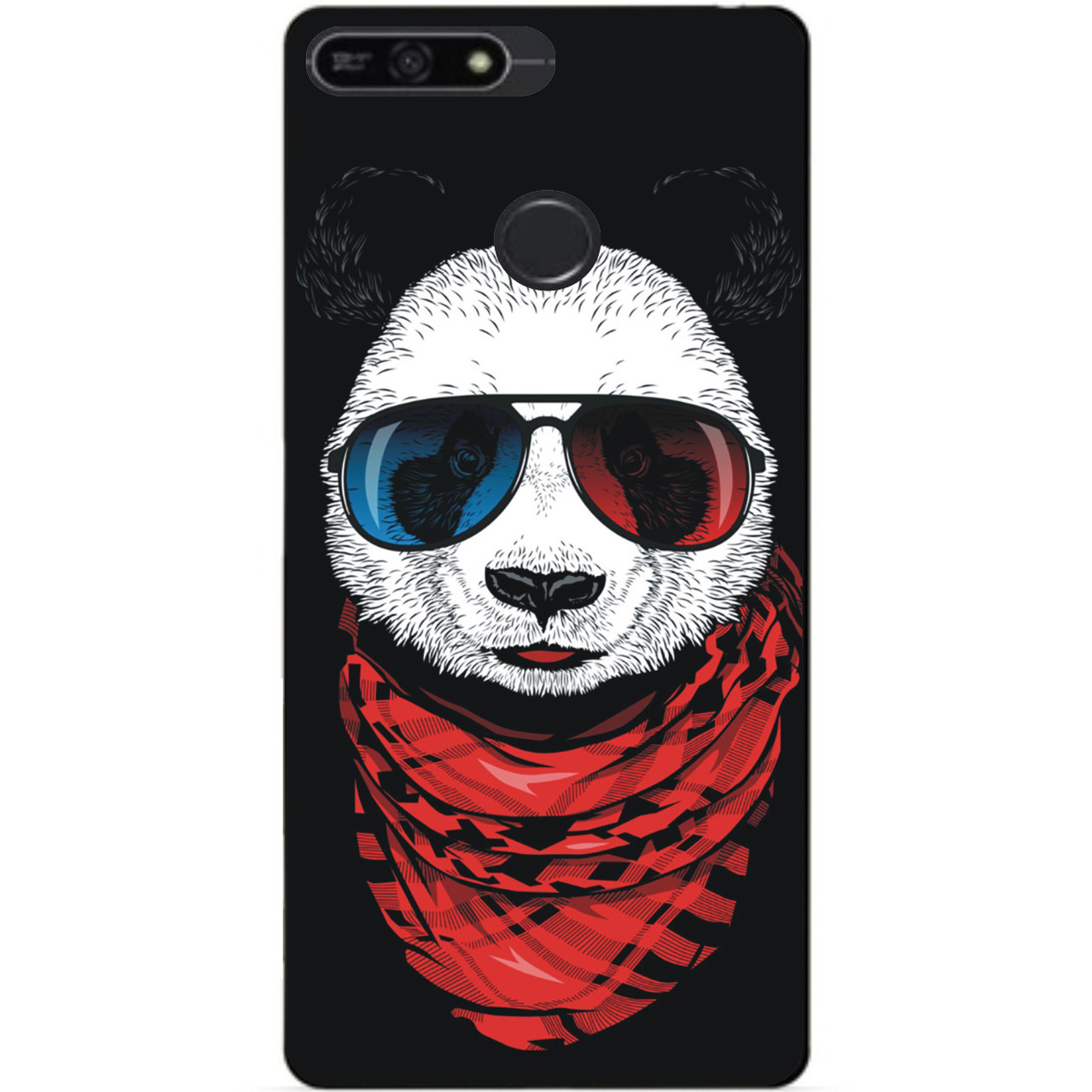 Бампер силіконовий чохол для Huawei Honor 7a Pro з малюнком Панда в окулярах