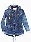 Джинсова куртка на дівчинку "Вишивка" 134, фото 3