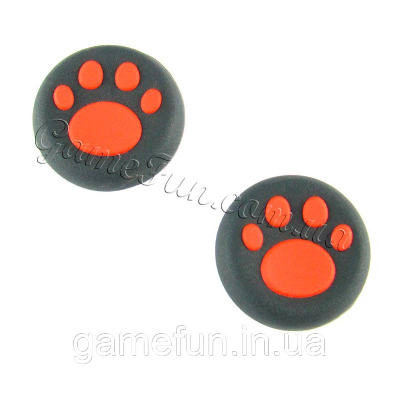 Силіконові накладки на ручки аналогів PS 4 (Cat Claw) RED (2 шт.).