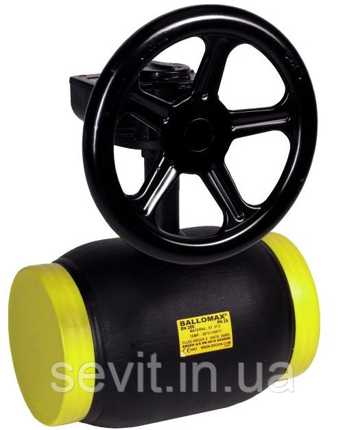 Кран кульовий сталевий під приварку BROEN (Данія) BALLOMAX DN300 PN25 ДУ300 РУ25 з редуктором, 8601225300 480, фото 1