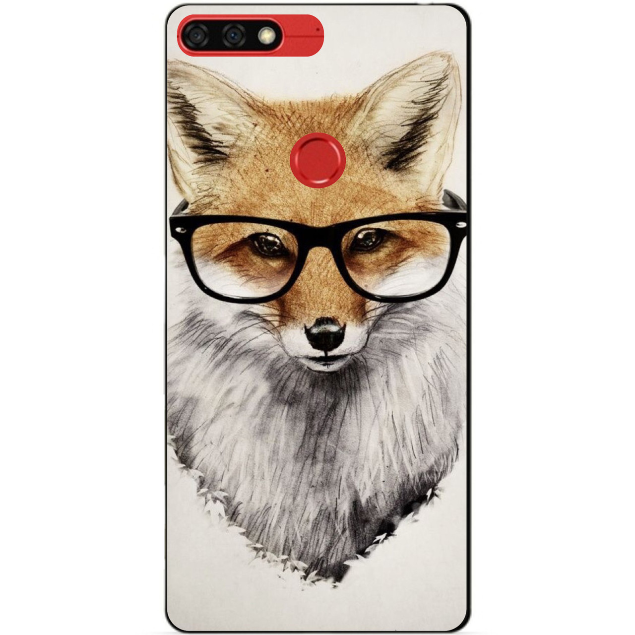 Силіконовий бампер чохол для Huawei Honor 7c Pro з малюнком Лисиця