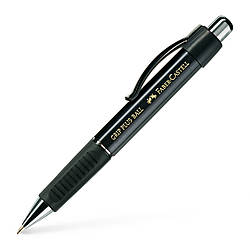 Ручка кулькова Faber-Castell Grip Plus Black Metallic, автомат. з каучуковим грипом, корпус чорний, 140733